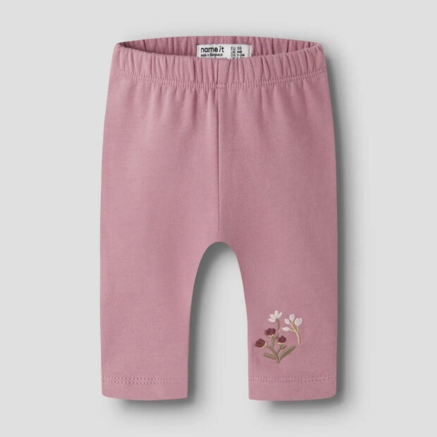 name it angeraute Leggings mit Blumenstickerei - Lilas rosa