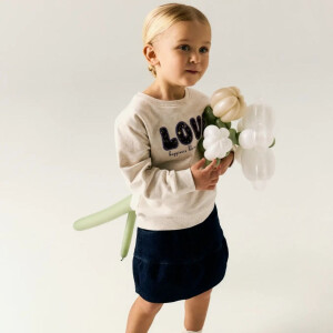 name it angerautes Sweatshirt - Peyote Melange beige