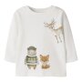 name it Baby Shirt Waldtiere - Cloud Dancer weiß