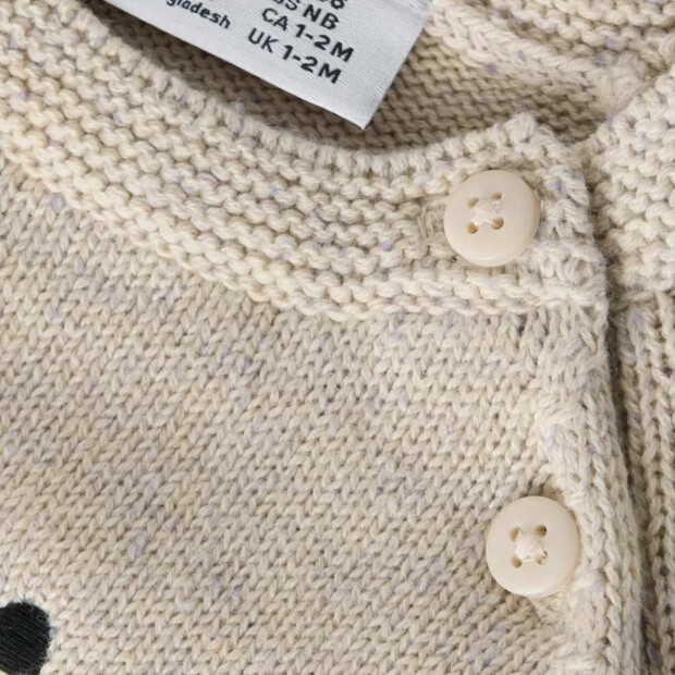 name it Baby Strickpullover Katze - Peyote Melange