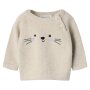 name it Baby Strickpullover Katze - Peyote Melange