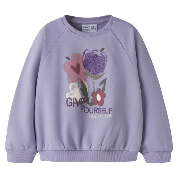 name it angerautes Sweatshirt Blümchen - Heirloom Lilac