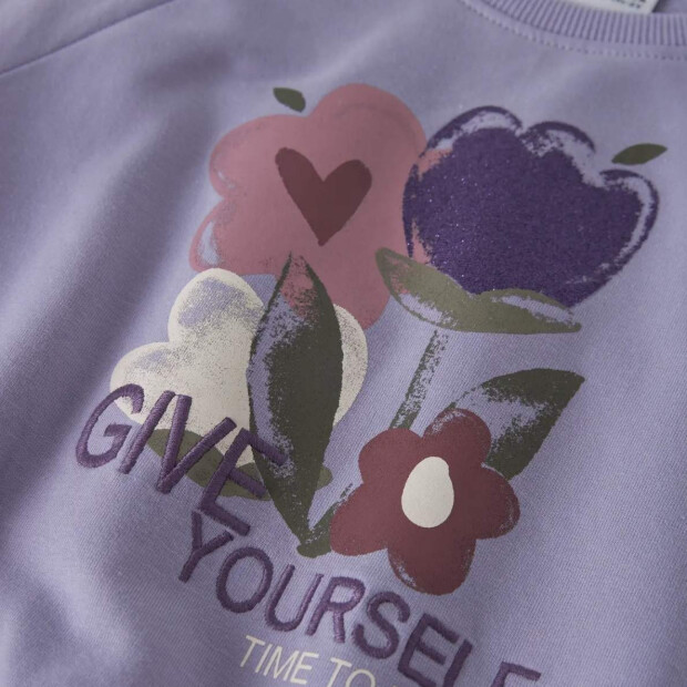 name it angerautes Sweatshirt Blümchen - Heirloom Lilac