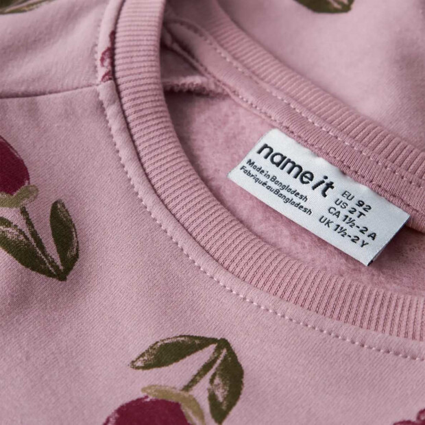 name it angerautes Sweatshirt AOP Blümchen - Lilas rosa