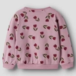 name it angerautes Sweatshirt AOP Blümchen - Lilas rosa
