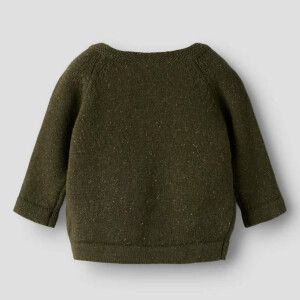 name it Baby Srickpullover Bär - Olive Night