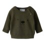 name it Baby Srickpullover Bär - Olive Night