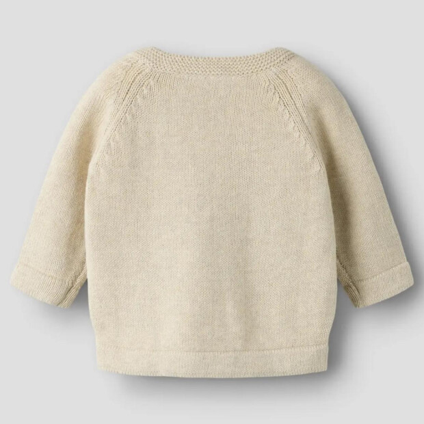 name it Baby Srickpullover Bär - Peyote Melange beige