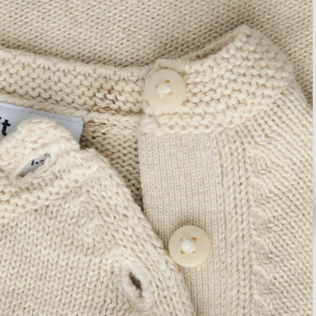 name it Baby Srickpullover Bär - Peyote Melange beige