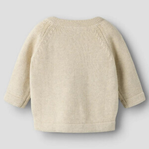 name it Baby Srickpullover Bär - Peyote Melange beige