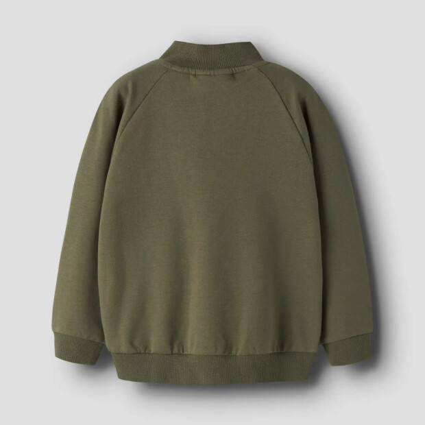 name it angerauter Sweater mit Halb Reißverschluss - Olive Night