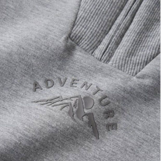 name it angerauter Sweater mit Halb Reißverschluss - Grey Melange
