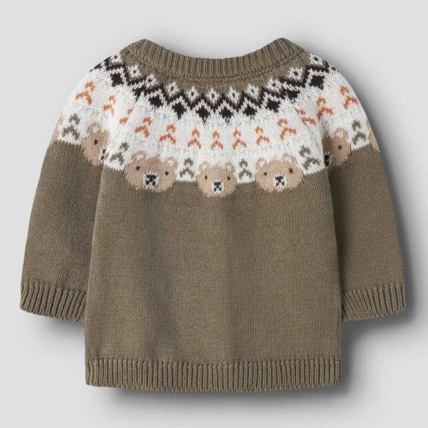 name it Baby Strickjacke Bär - Mermaid grün