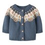 name it Baby Strickjacke Bär - Blue Mirage
