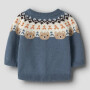 name it Baby Strickjacke Bär - Blue Mirage