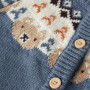 name it Baby Strickjacke Bär - Blue Mirage