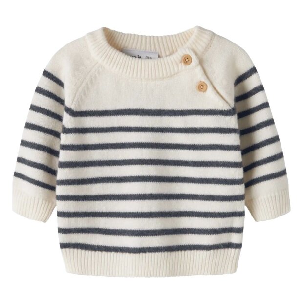 name it Baby Strickpullover Streifen - Antique White ombre blue