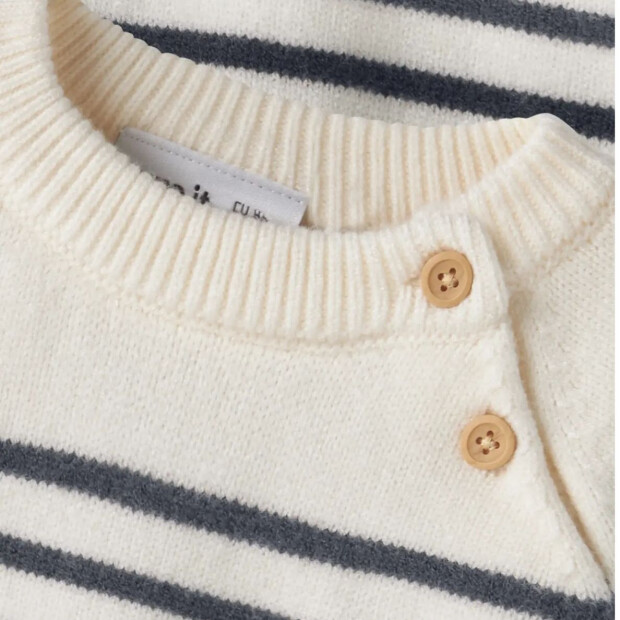 name it Baby Strickpullover Streifen - Antique White ombre blue