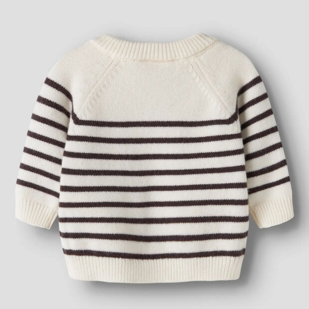 name it Baby Strickpullover Streifen - Antique White chocolate plum
