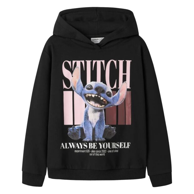 name it angerauter Stitch Hoodie - Black