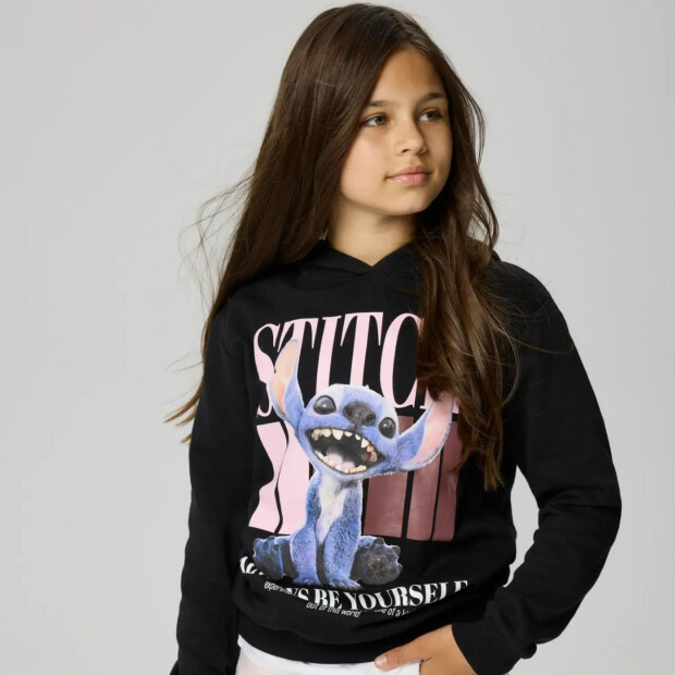 name it angerauter Stitch Hoodie - Black