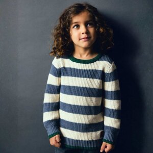 name it Biobaumwoll Strickpullover Streifen - Blue Mirage