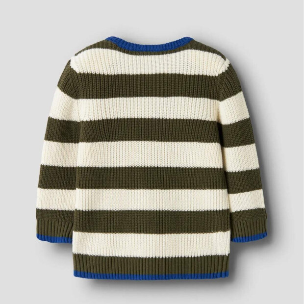 name it Biobaumwoll Strickpullover Streifen - Olive Night