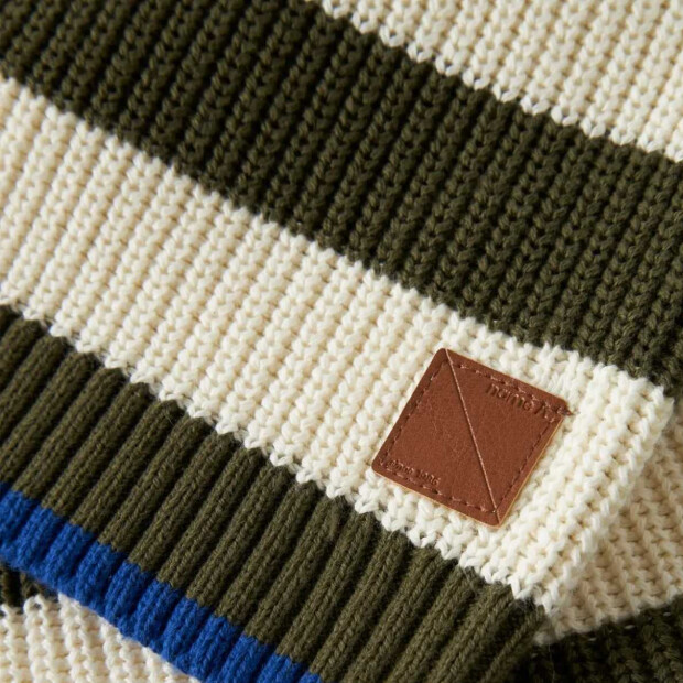 name it Biobaumwoll Strickpullover Streifen - Olive Night
