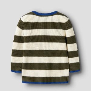 name it Biobaumwoll Strickpullover Streifen - Olive Night