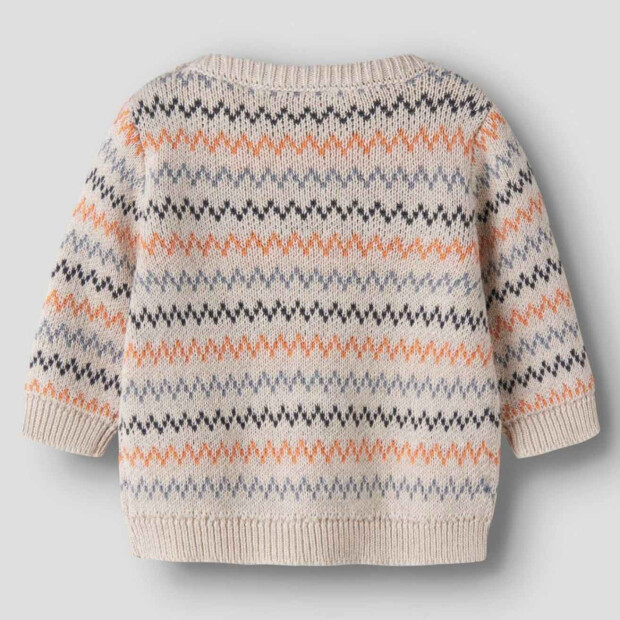 name it Baby Biobaumwoll Strickpullover - Peyote Melange