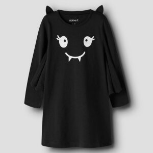 name it Biobaumwoll Halloween Kleid Fledermaus - black