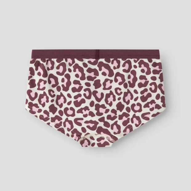 name it 3er-Pack Unterhosen Hipster Leopard - Antique White Wild Ginger + Parfait Pink