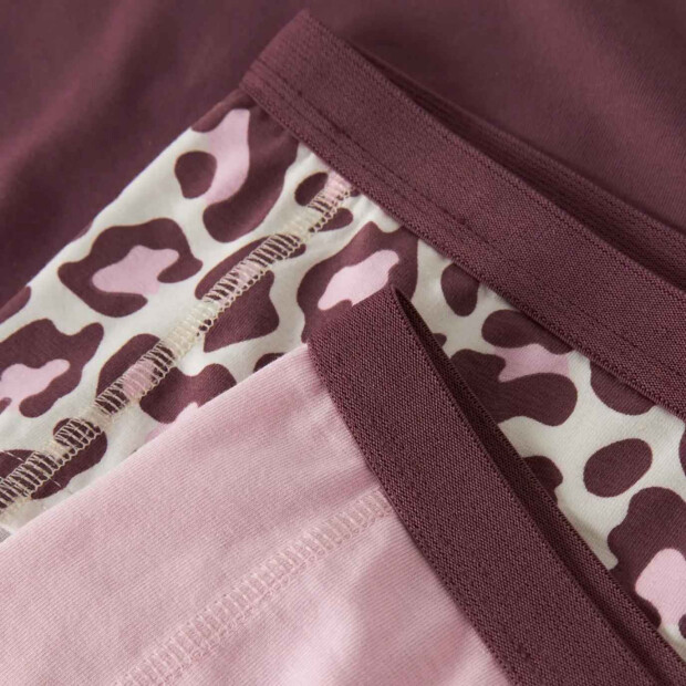 name it 3er-Pack Unterhosen Hipster Leopard - Antique White Wild Ginger + Parfait Pink