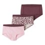 name it 3er-Pack Unterhosen Hipster Leopard - Antique White Wild Ginger + Parfait Pink