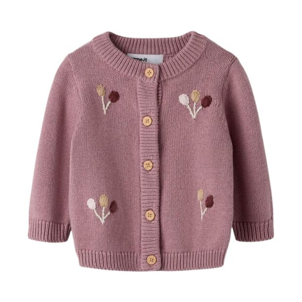 name it Baby Biobaumwoll Strickjacke Luftballons - Lilas