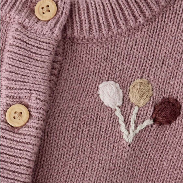name it Baby Biobaumwoll Strickjacke Luftballons - Lilas