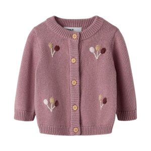 name it Baby Biobaumwoll Strickjacke Luftballons - Lilas