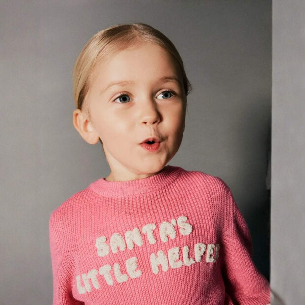 name it Weihnachten Strickpullover santas little helper - wild rose