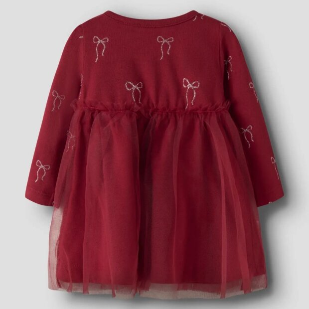 name it Baby Weihnachten Tüllkleid Schleifen - Red Dahlia