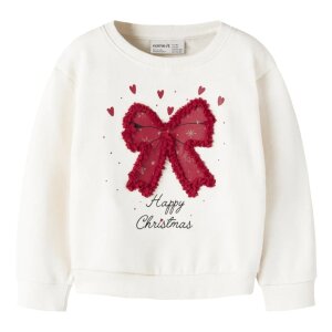 name it angerauter Weihnachten Sweatpullover Schleife -...