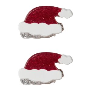 name it 2er Set Haarklammern - Weihnachtsmützen red...
