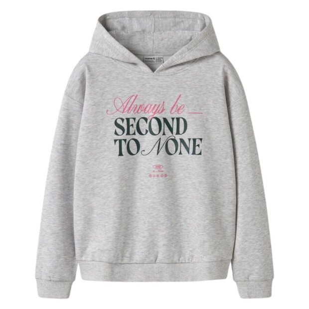name it relaxed fit Hoodie - Light Grey Melange