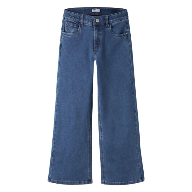 name it x-wide Fleece Jeans - Medium Blue Denim