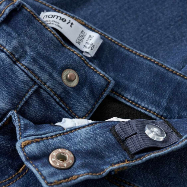 name it Bootcut Fleece Jeans - Medium Blue Denim