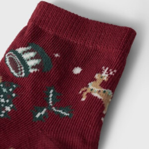 name it Baby Weihnachten Socken - Burgundy