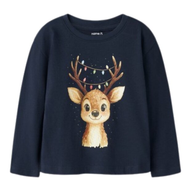 name it Weihnachts Shirt Rentier - Navy Blazer Reindeer Lights