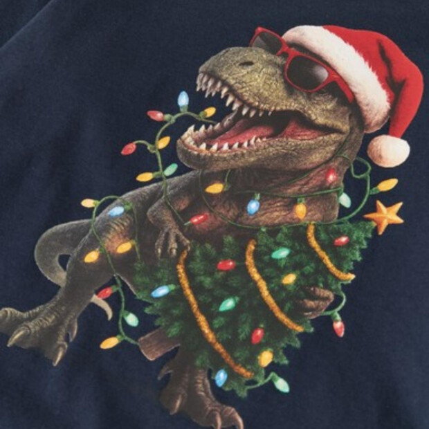 name it Shirt langarm Weihnachten Dino - Navy Blazer Dinosaur