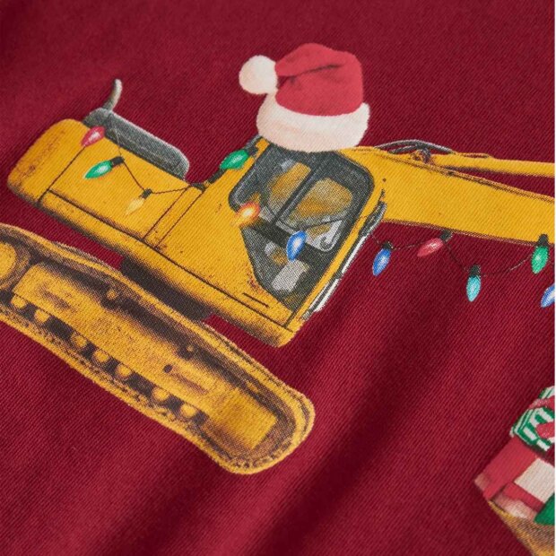 name it Shirt langarm Weihnachten Bagger - Red Dahlia Excavator