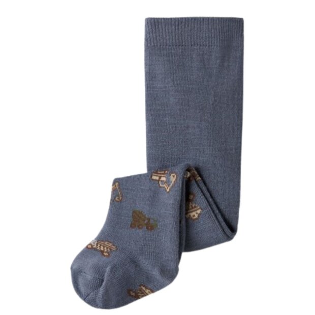 name it Merino Wollmix Strumpfhose Baustelle - Folkstone Gray
