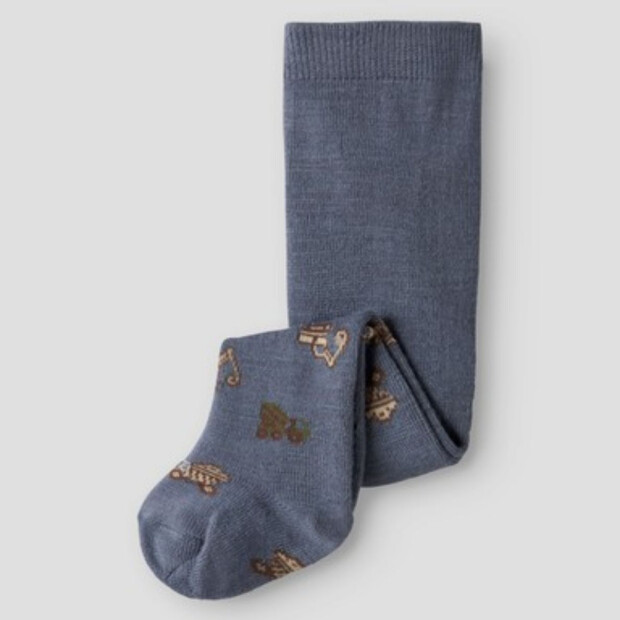 name it Merino Wollmix Strumpfhose Baustelle - Folkstone Gray